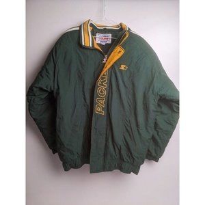 Vintage 1990s NFL Proline Starter Greenbay Packers Full Zip Puffer Jacket L